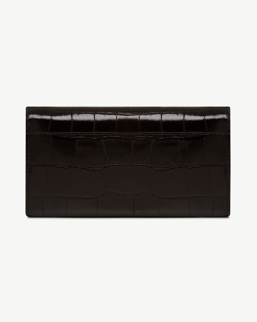 Multrees Chain Wallet - Croc-Embossed Leather Mahogany