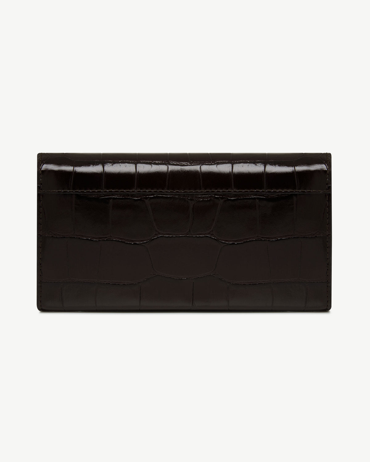 Multrees Chain Wallet - Croc-Embossed Leather Mahogany