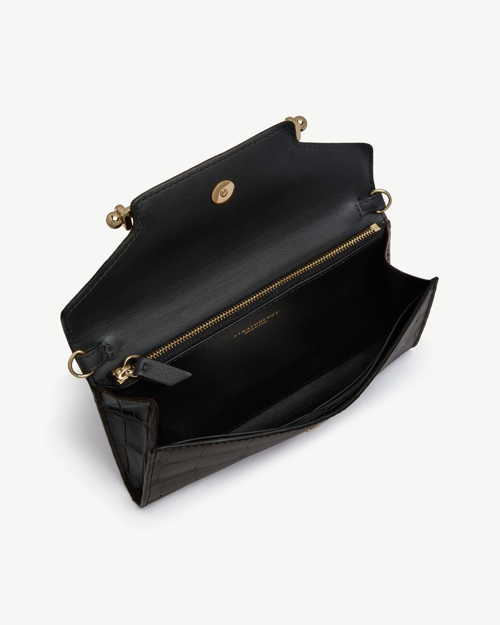 Multrees Chain Wallet - Croc-Embossed Leather Mahogany