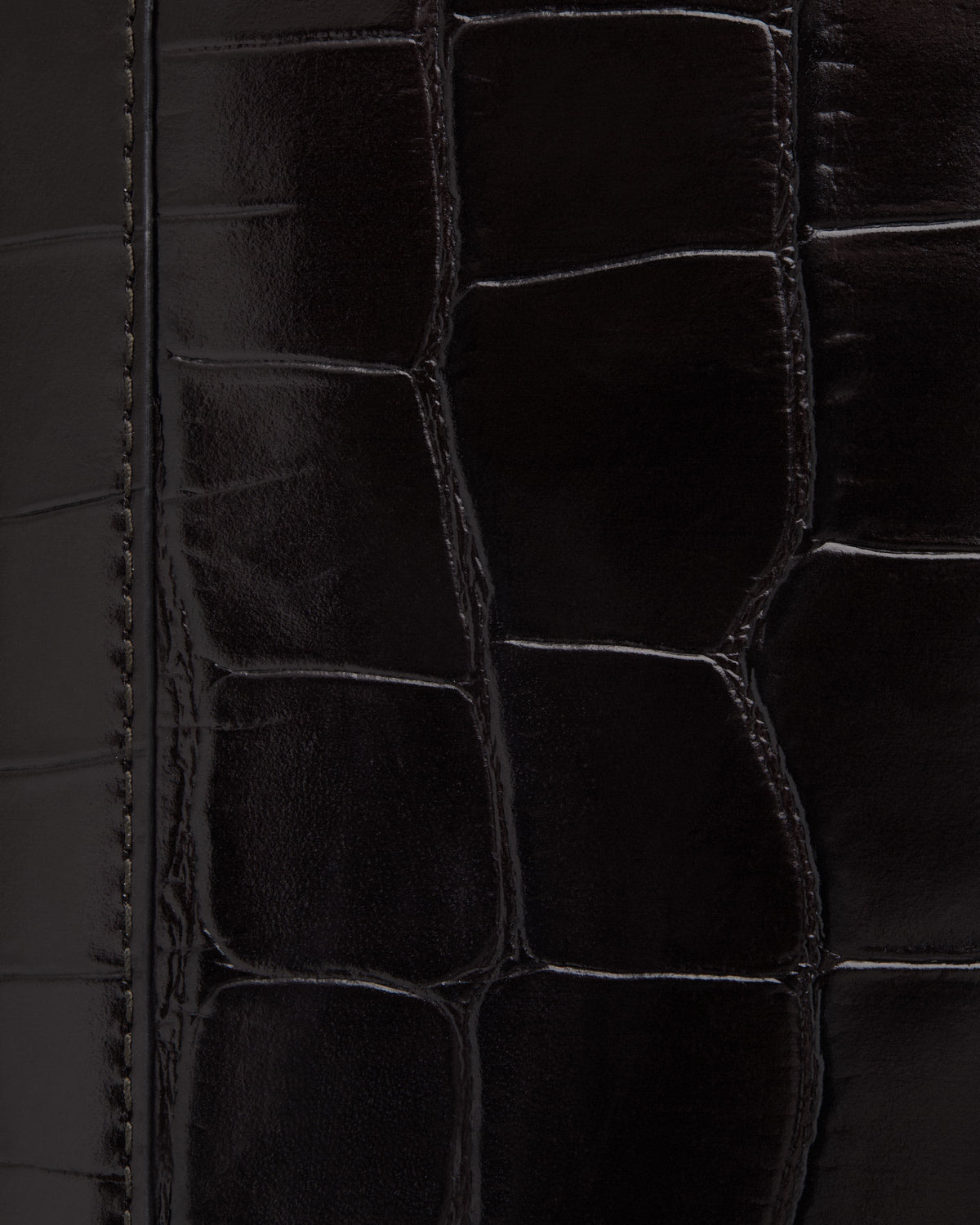 Multrees Chain Wallet - Croc-Embossed Leather Mahogany