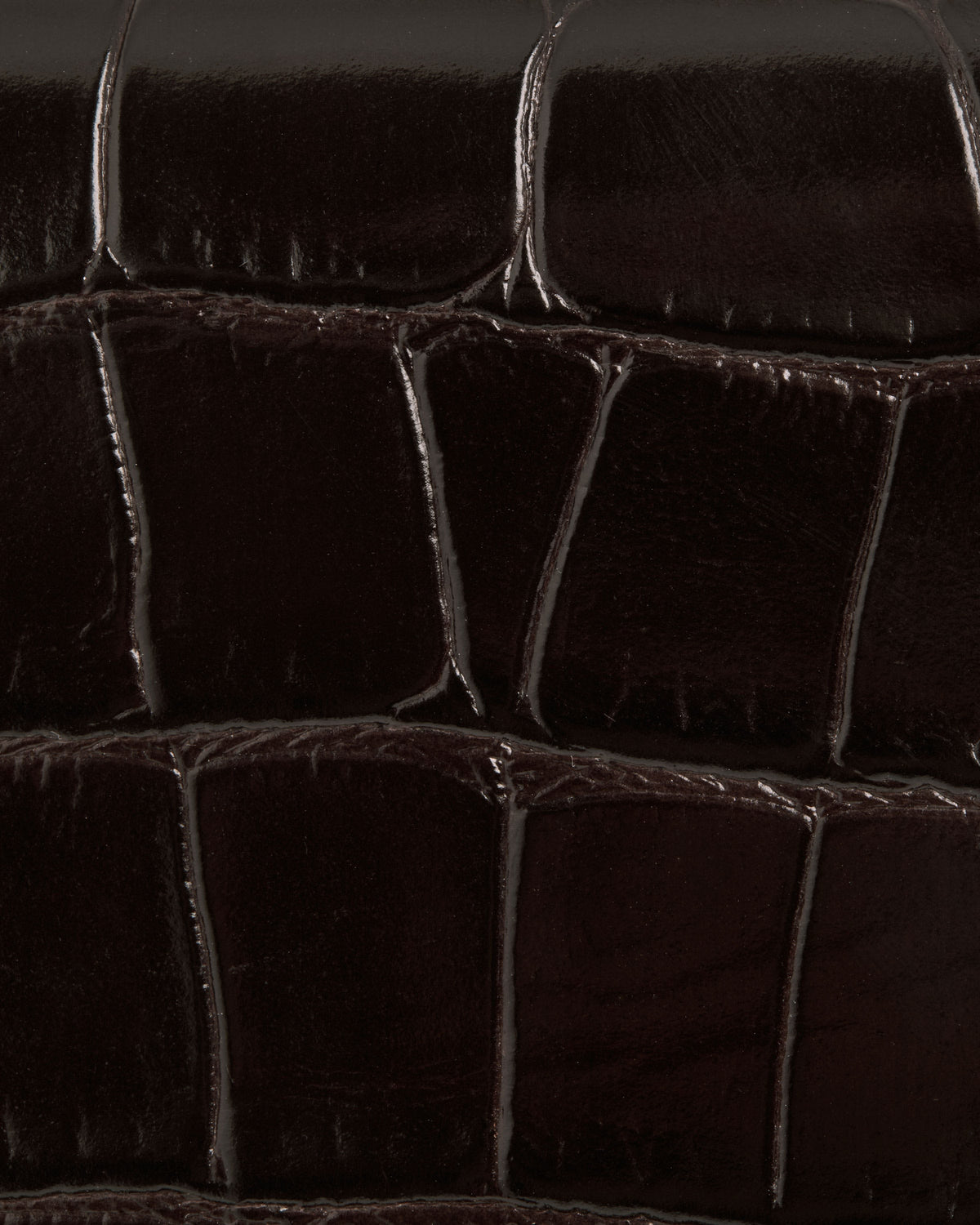 Large Melville Street Wallet - Croc-Embossed Leather Mahogany