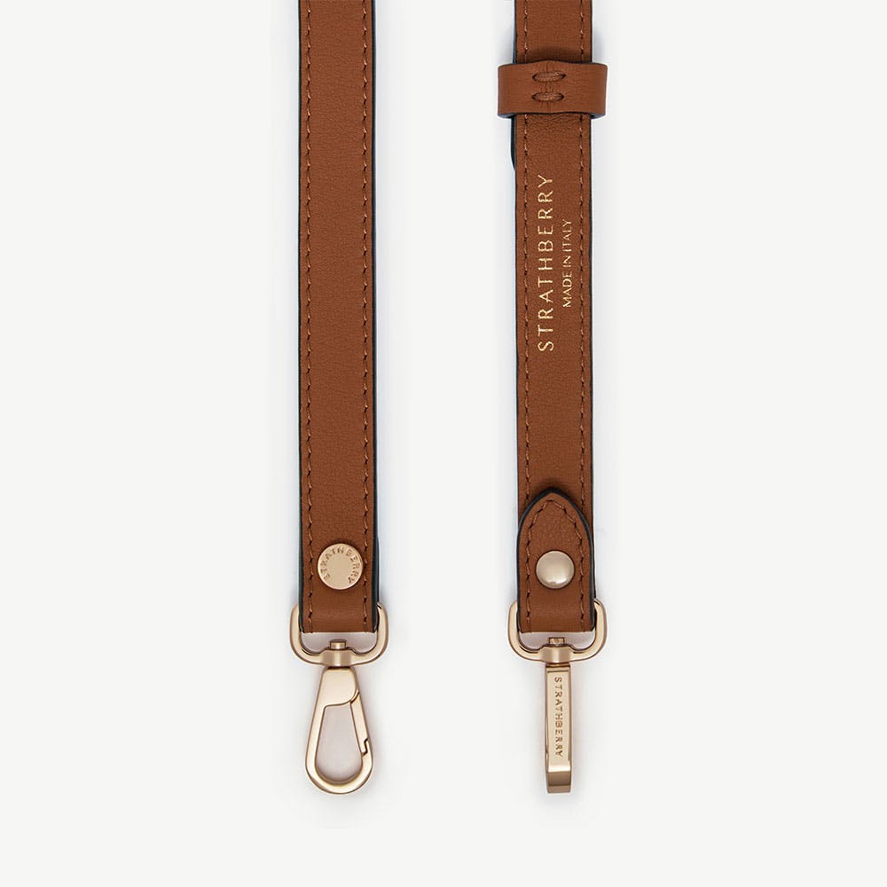Thin Adjustable Leather Strap - Chestnut