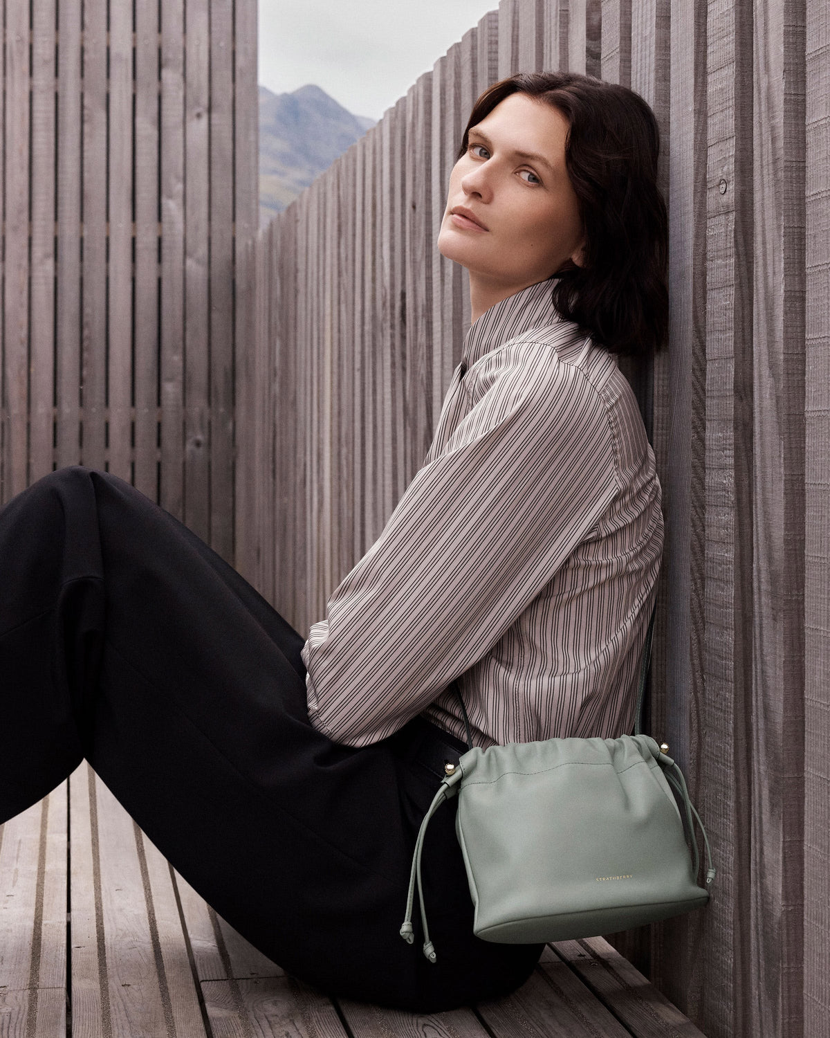 Charlotte Drawstring - Library Green