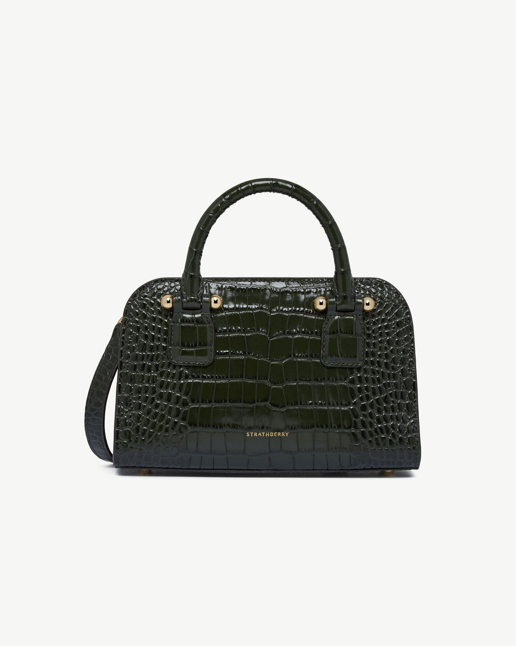 Georgia Mini - Croc-Embossed Leather Forest