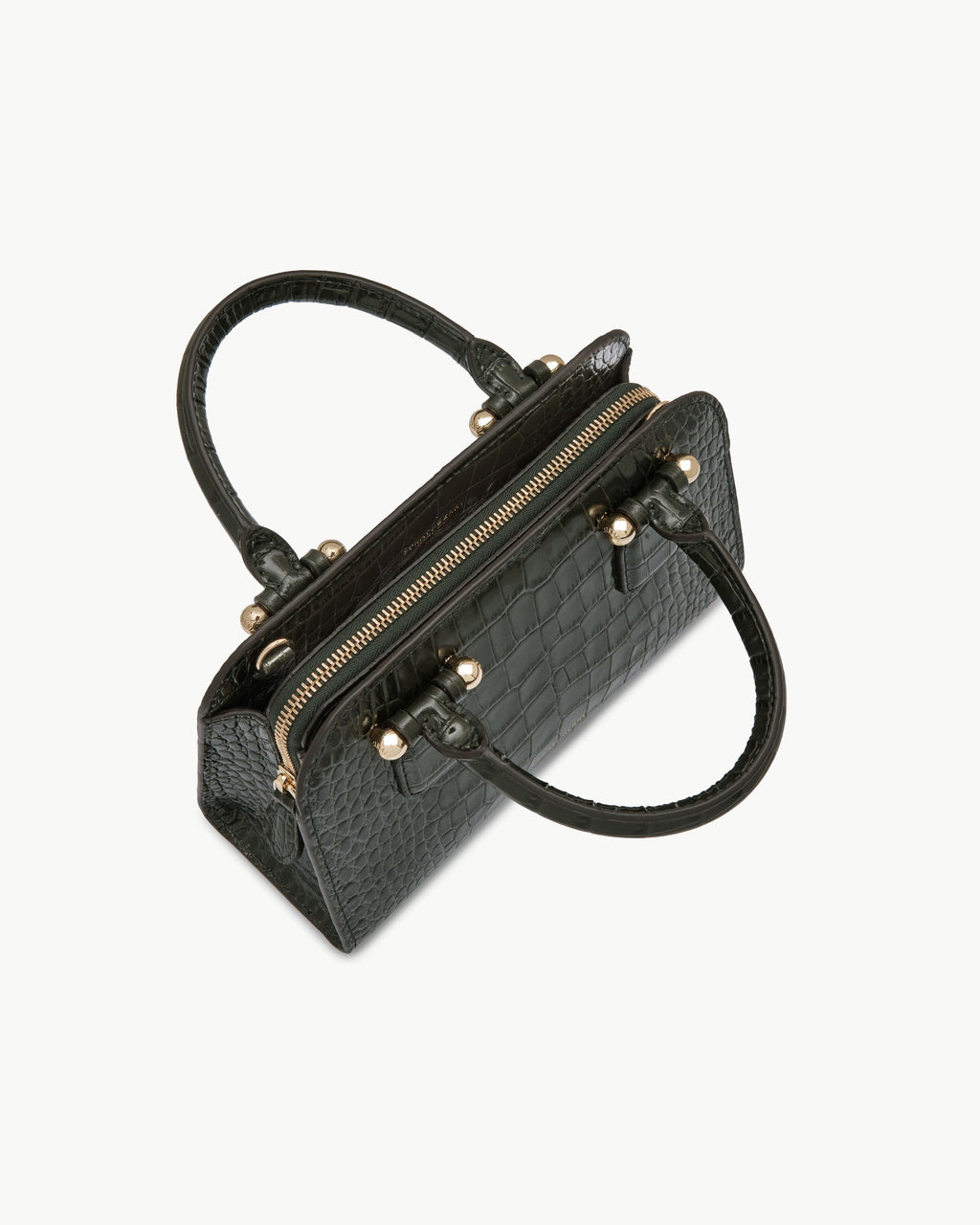 Georgia Mini - Croc-Embossed Leather Forest