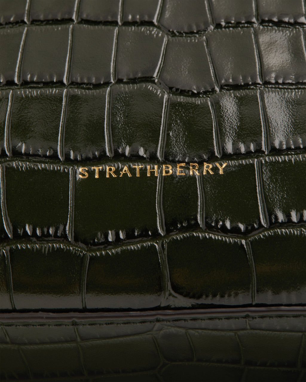 Georgia Mini - Croc-Embossed Leather Forest