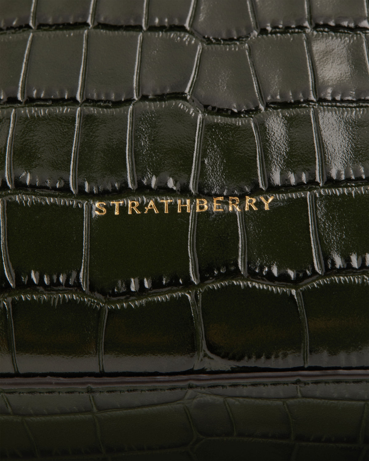 Georgia Mini - Croc-Embossed Leather Forest