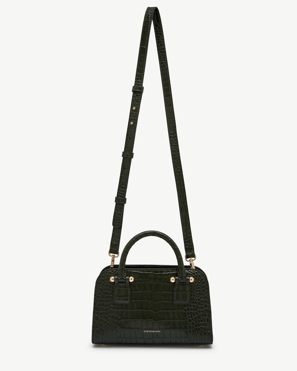 Georgia Mini - Croc-Embossed Leather Forest