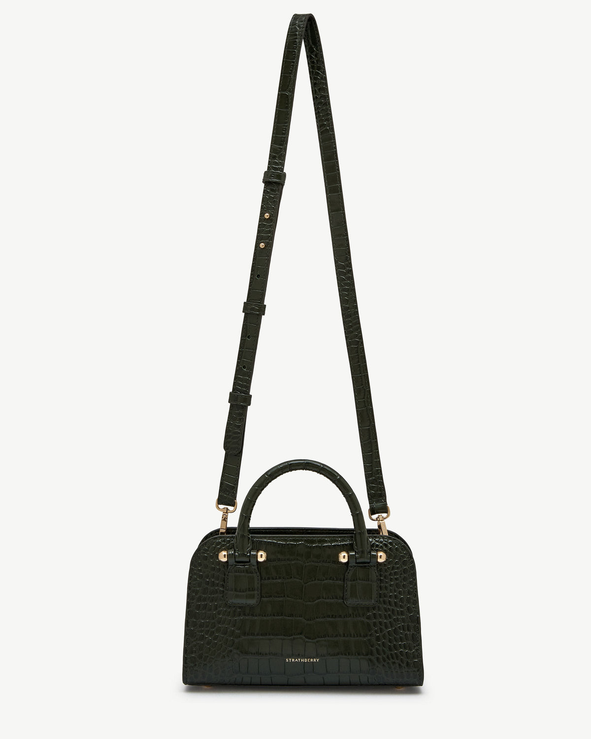 Georgia Mini - Croc-Embossed Leather Forest