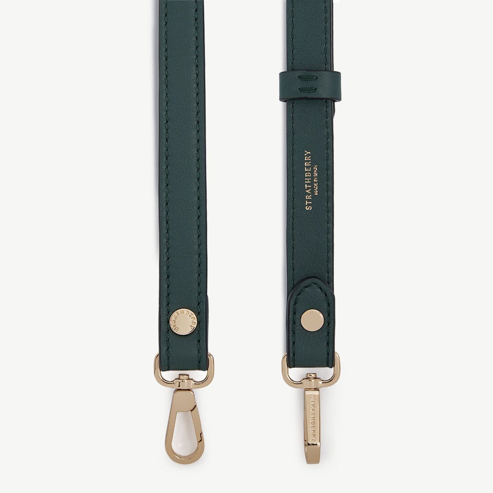Thin Adjustable Leather Strap - Bottle Green