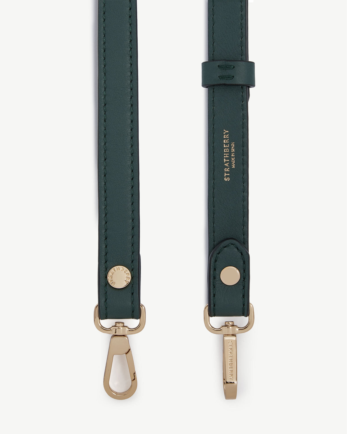 Thin Adjustable Leather Strap - Bottle Green