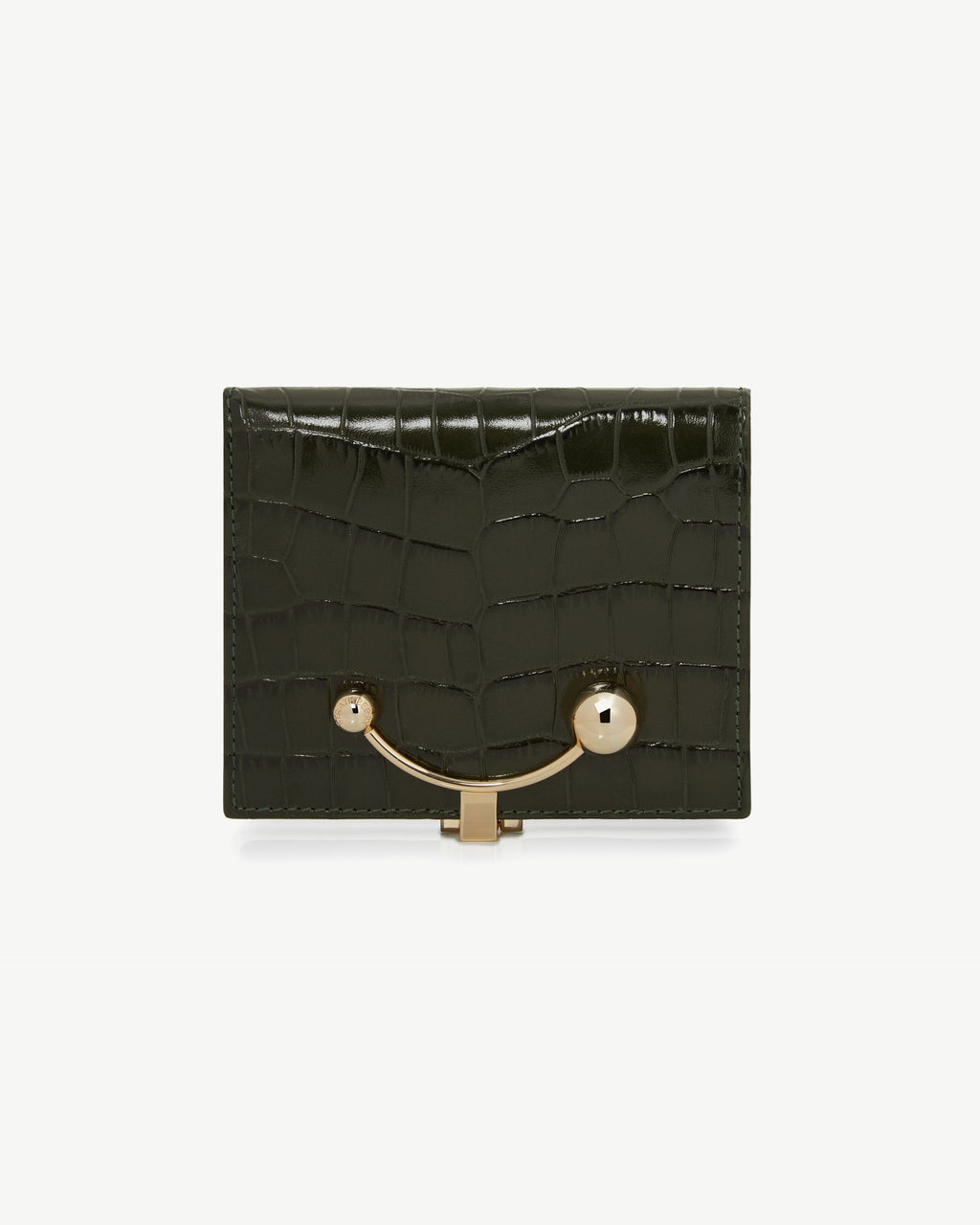 Crescent Wallet - Croc Embossed Leather Forest