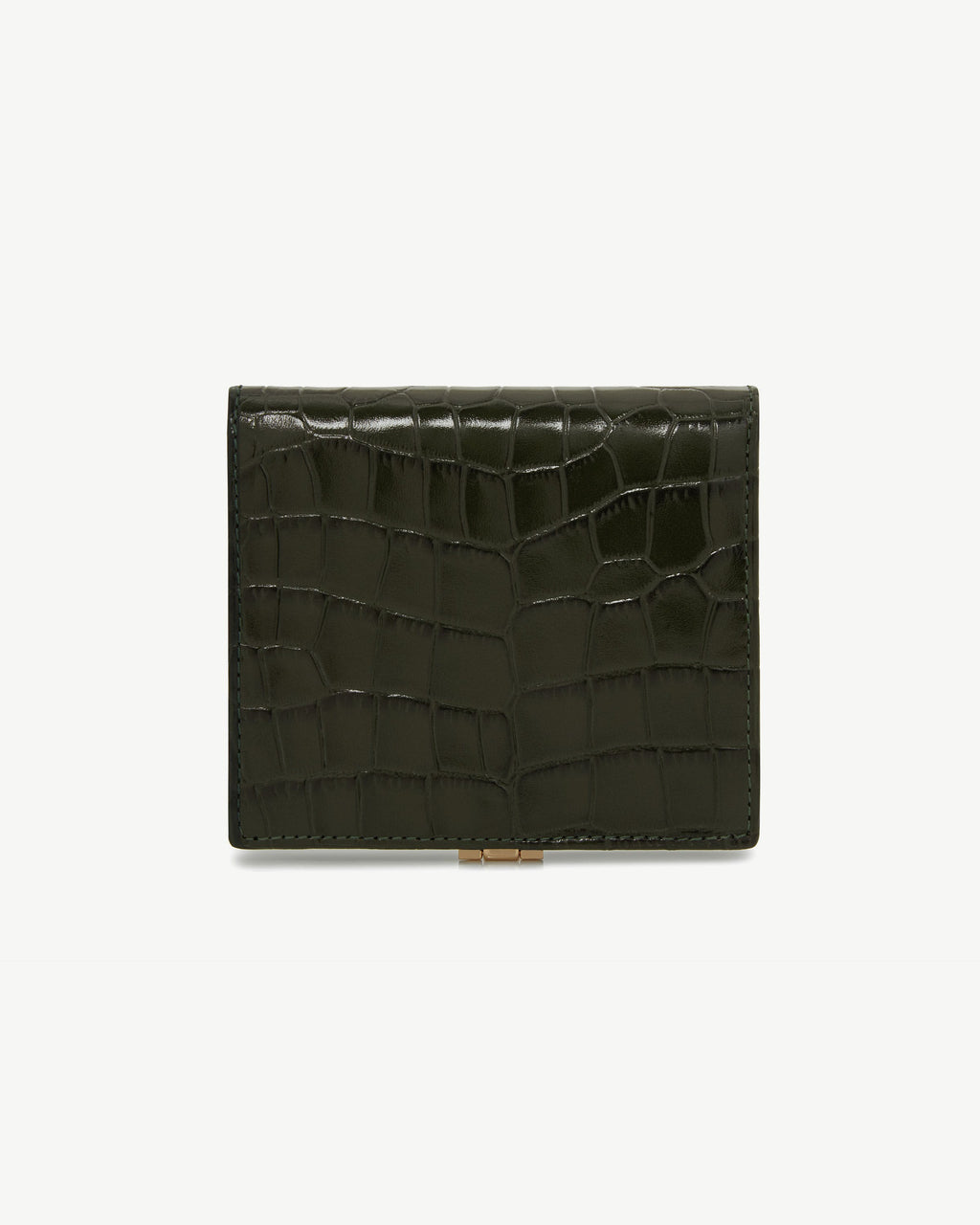 Crescent Wallet - Croc Embossed Leather Forest