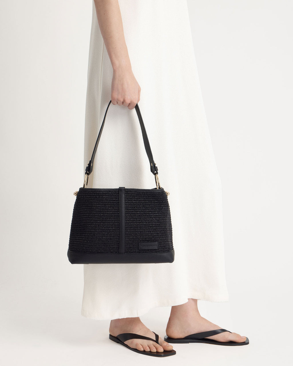 Lana Hobo - Black Raffia