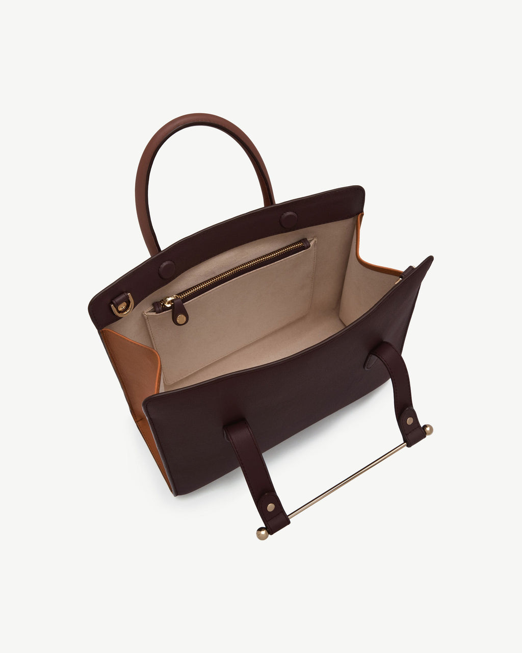 Midi Tote - Burgundy/Walnut/Chestnut