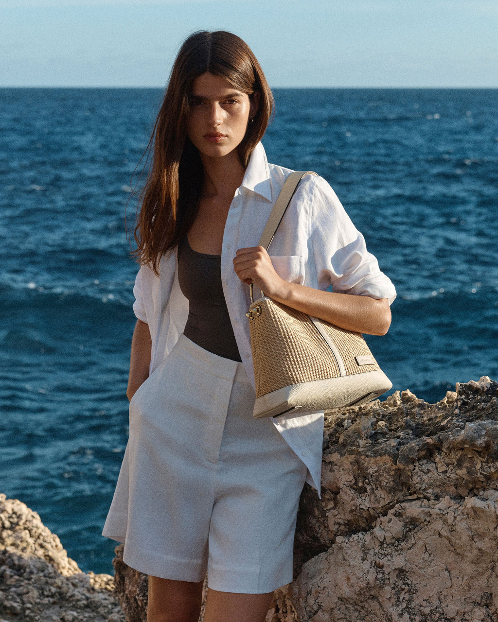 Lana Hobo - Vanilla/Natural Raffia
