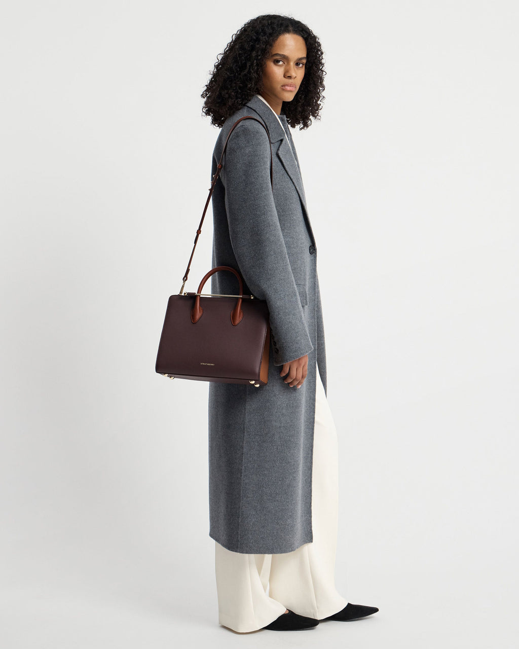 Midi Tote - Burgundy/Walnut/Chestnut