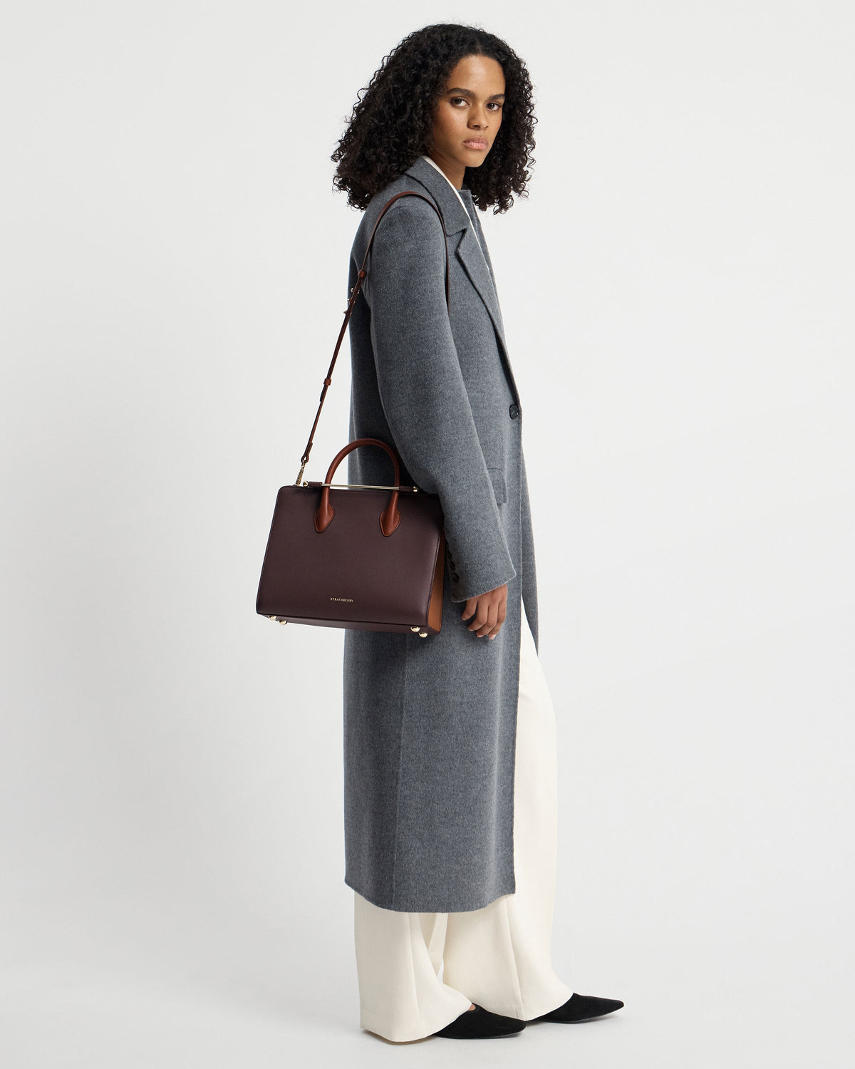 Midi Tote - Burgundy/Walnut/Chestnut
