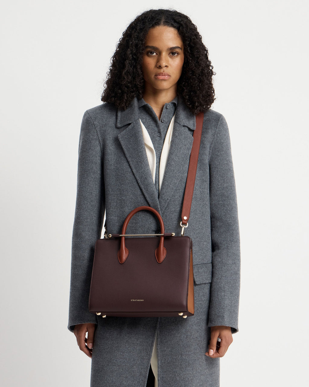 Midi Tote - Burgundy/Walnut/Chestnut
