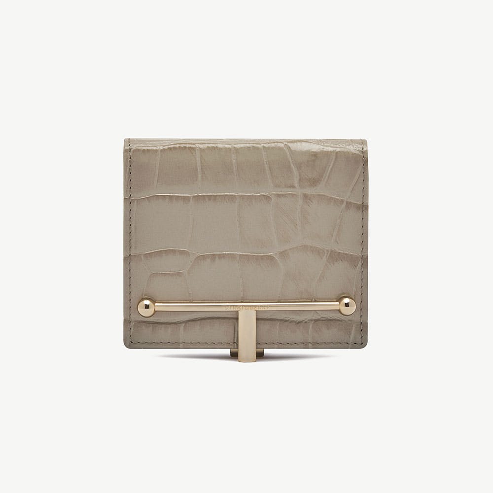 Melville Street Wallet - Croc-Embossed Leather Light Taupe
