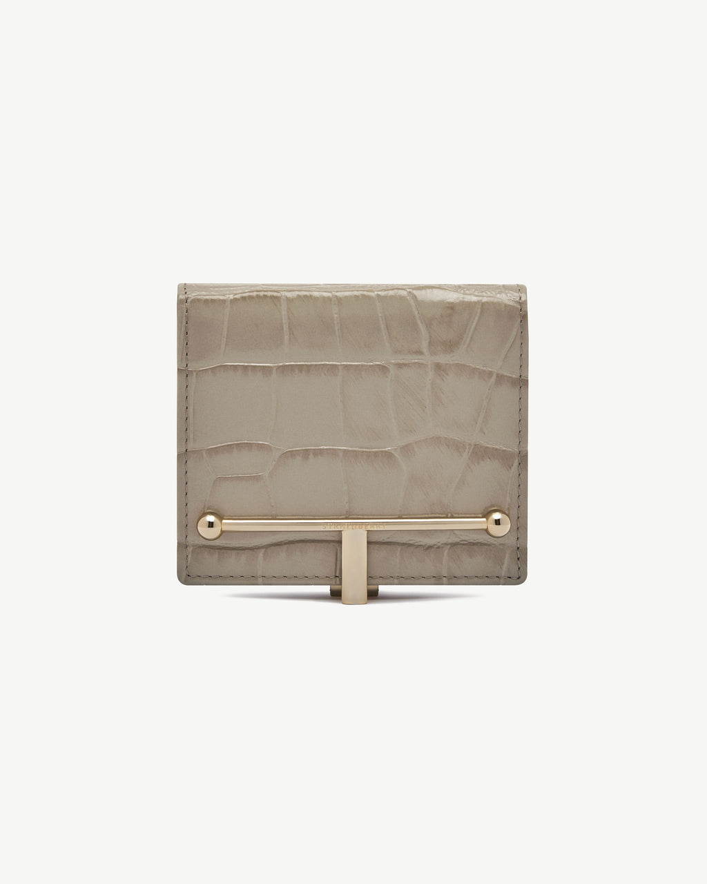 Melville Street Wallet - Croc-Embossed Leather Light Taupe