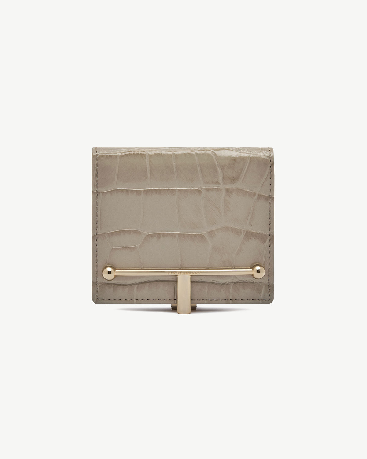 Melville Street Wallet - Croc-Embossed Leather Light Taupe