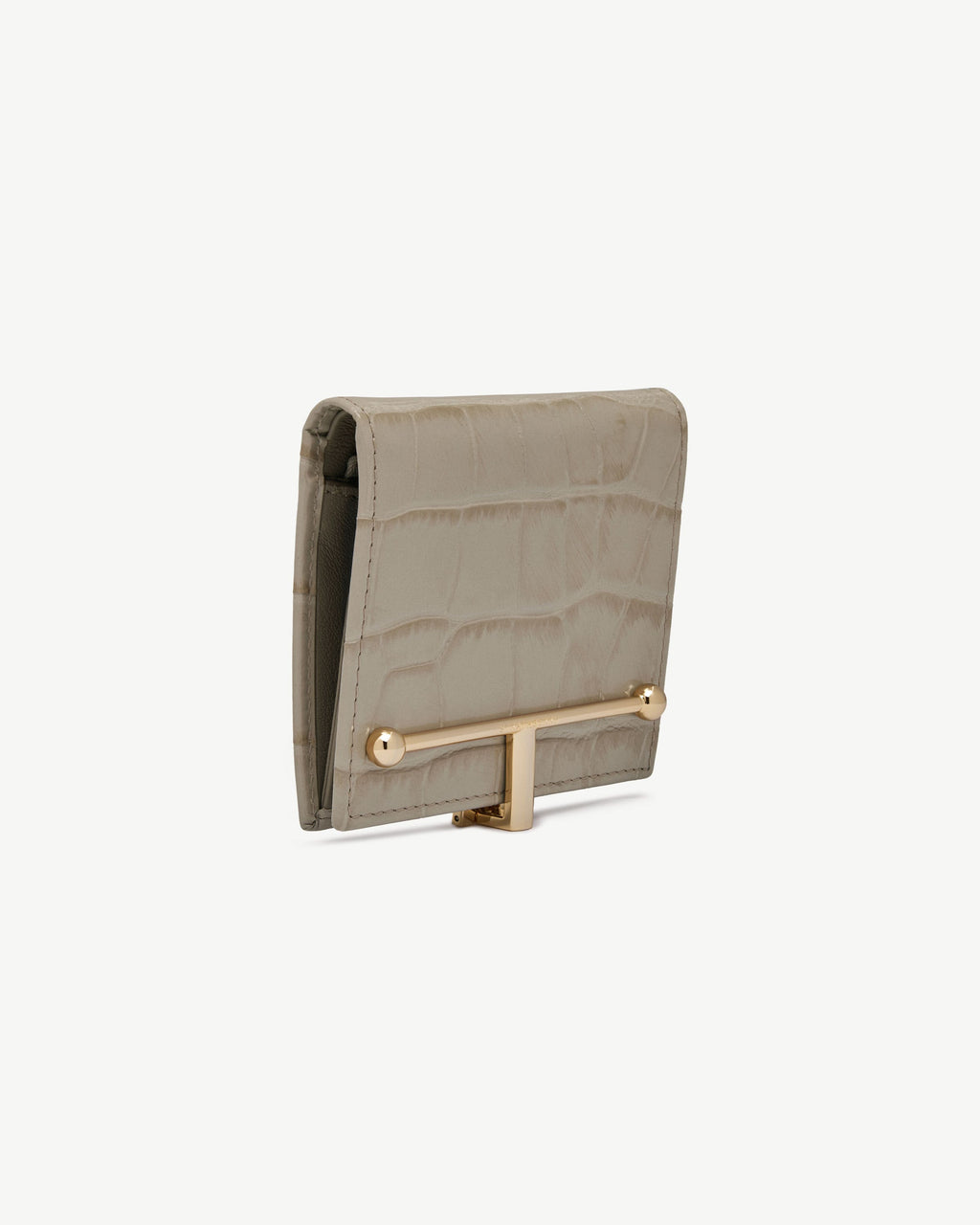 Melville Street Wallet - Croc-Embossed Leather Light Taupe