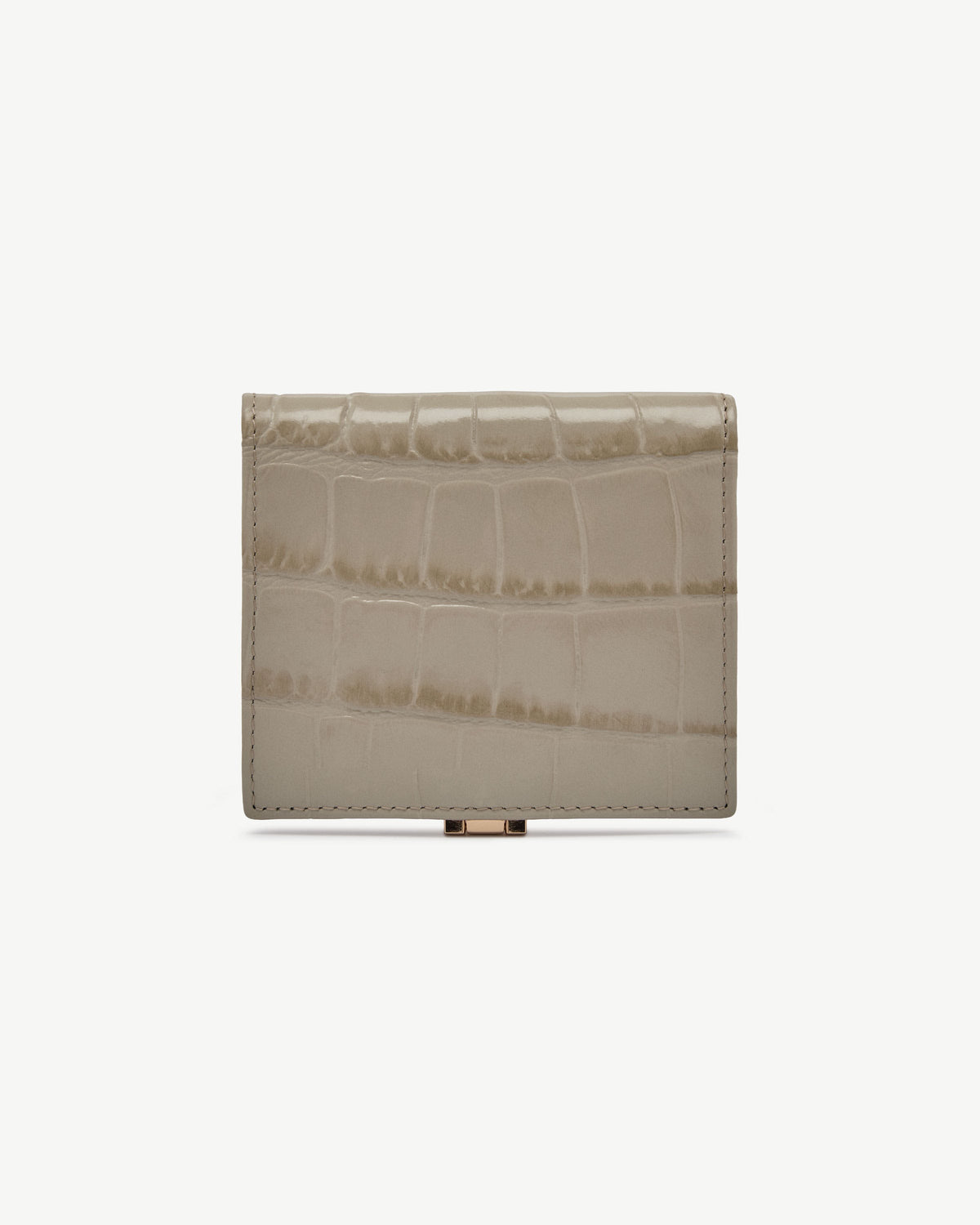 Melville Street Wallet - Croc-Embossed Leather Light Taupe