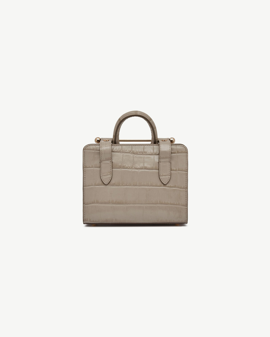 Nano Tote - Croc-Embossed Leather Light Taupe