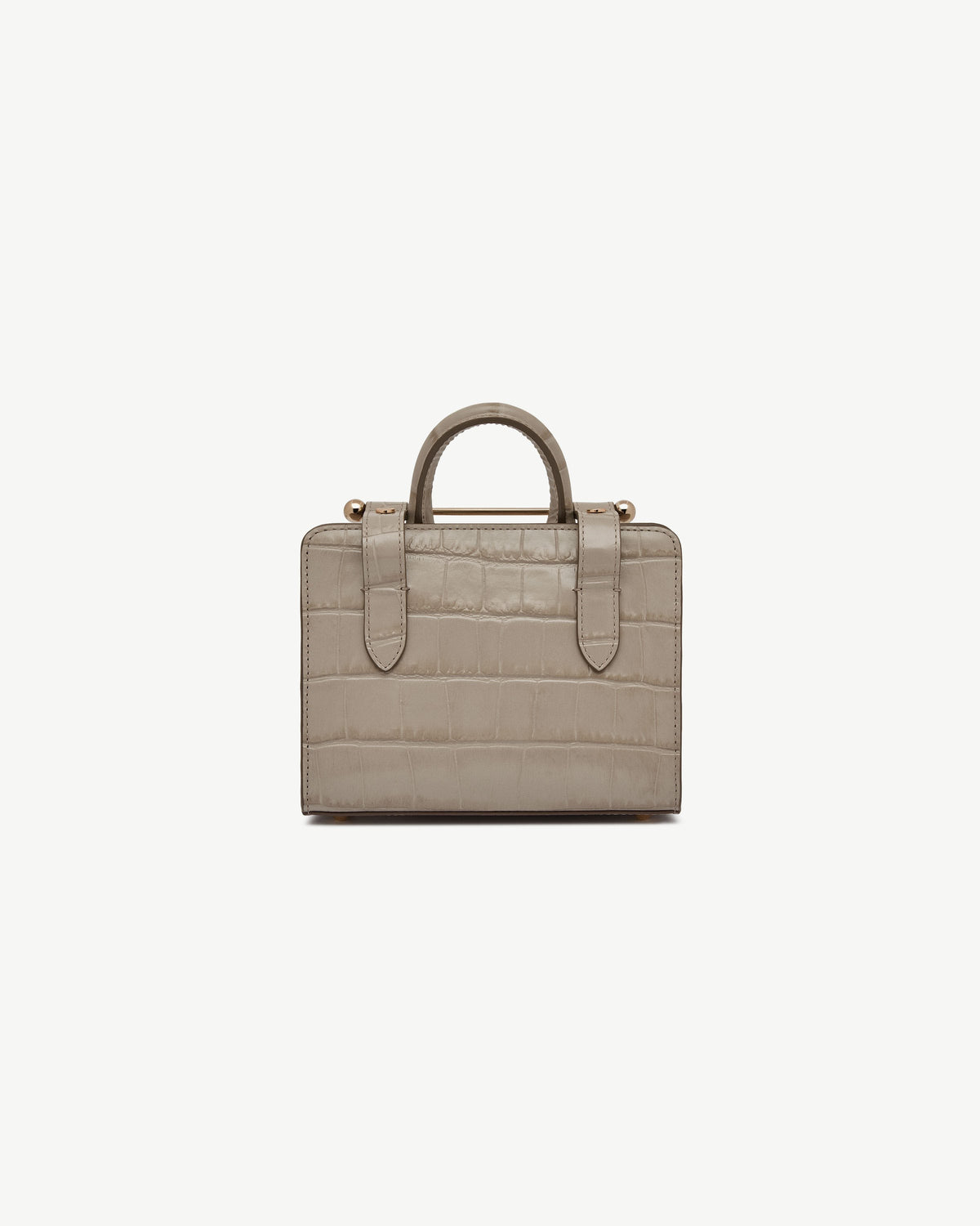 Nano Tote - Croc-Embossed Leather Light Taupe