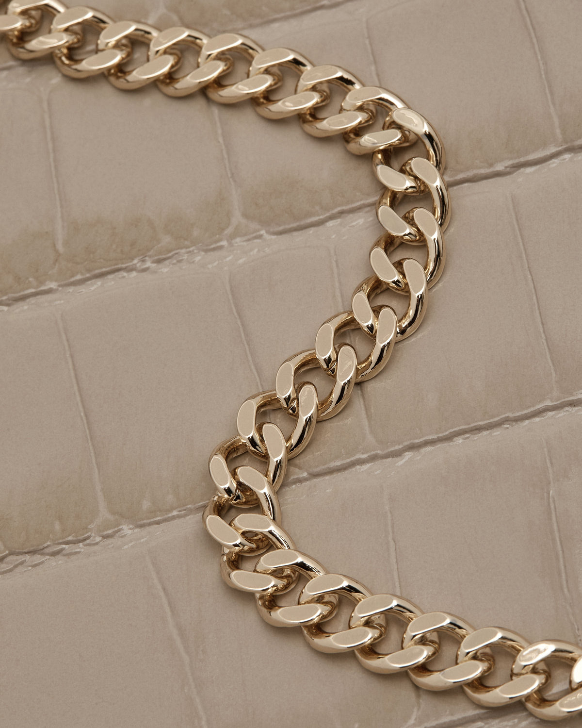 Nano Tote - Croc-Embossed Leather Light Taupe