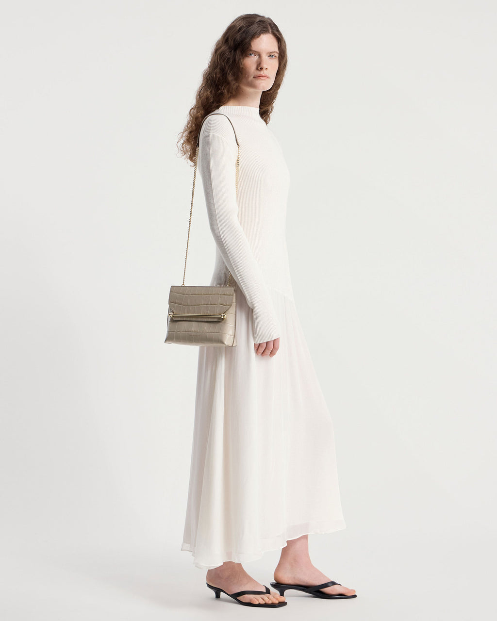 Stylist - Croc-Embossed Leather Light Taupe