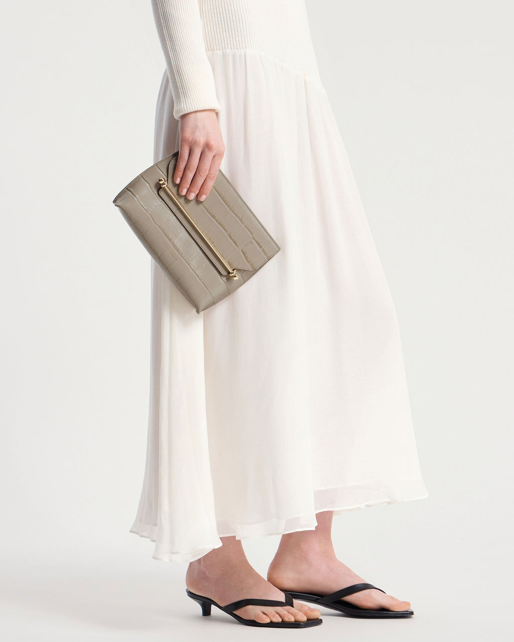 Stylist - Croc-Embossed Leather Light Taupe