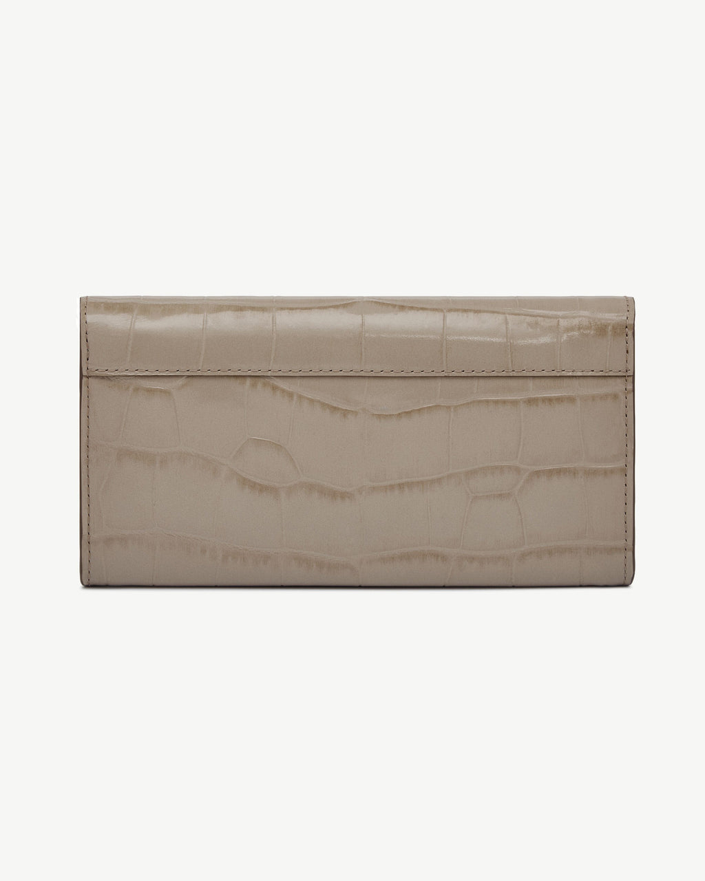 Multrees Chain Wallet - Croc-Embossed Leather Light Taupe