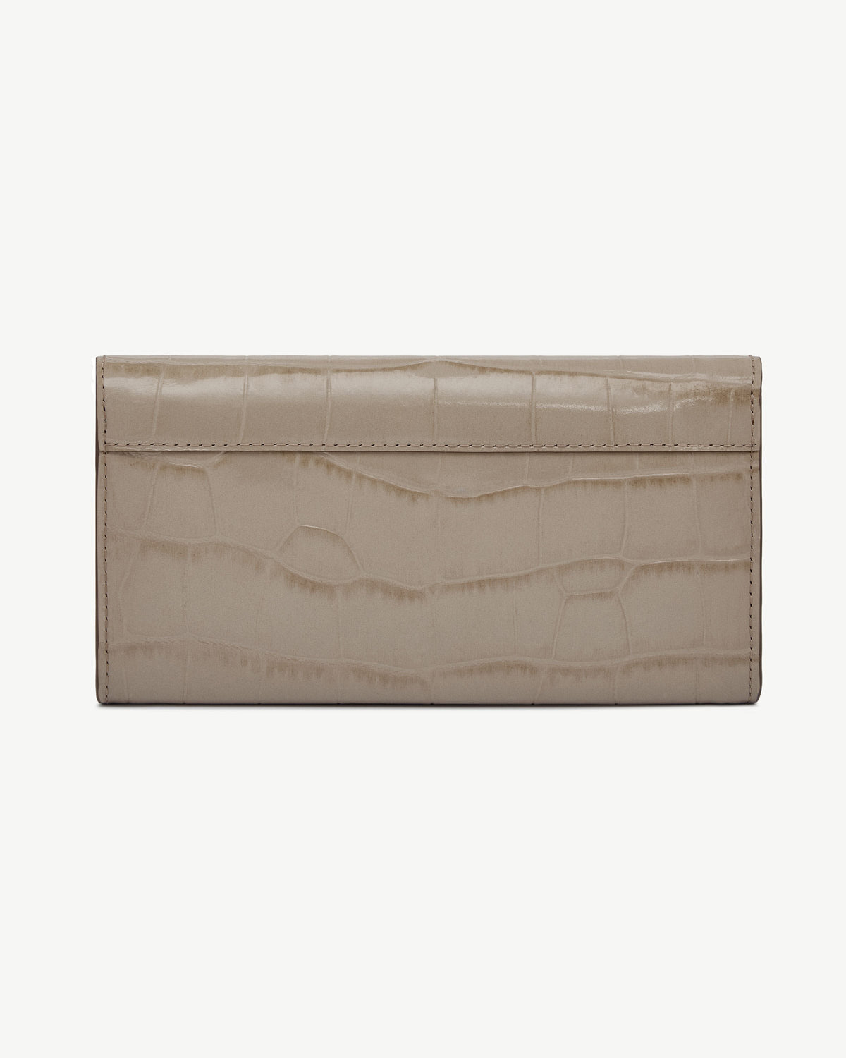 Multrees Chain Wallet - Croc-Embossed Leather Light Taupe