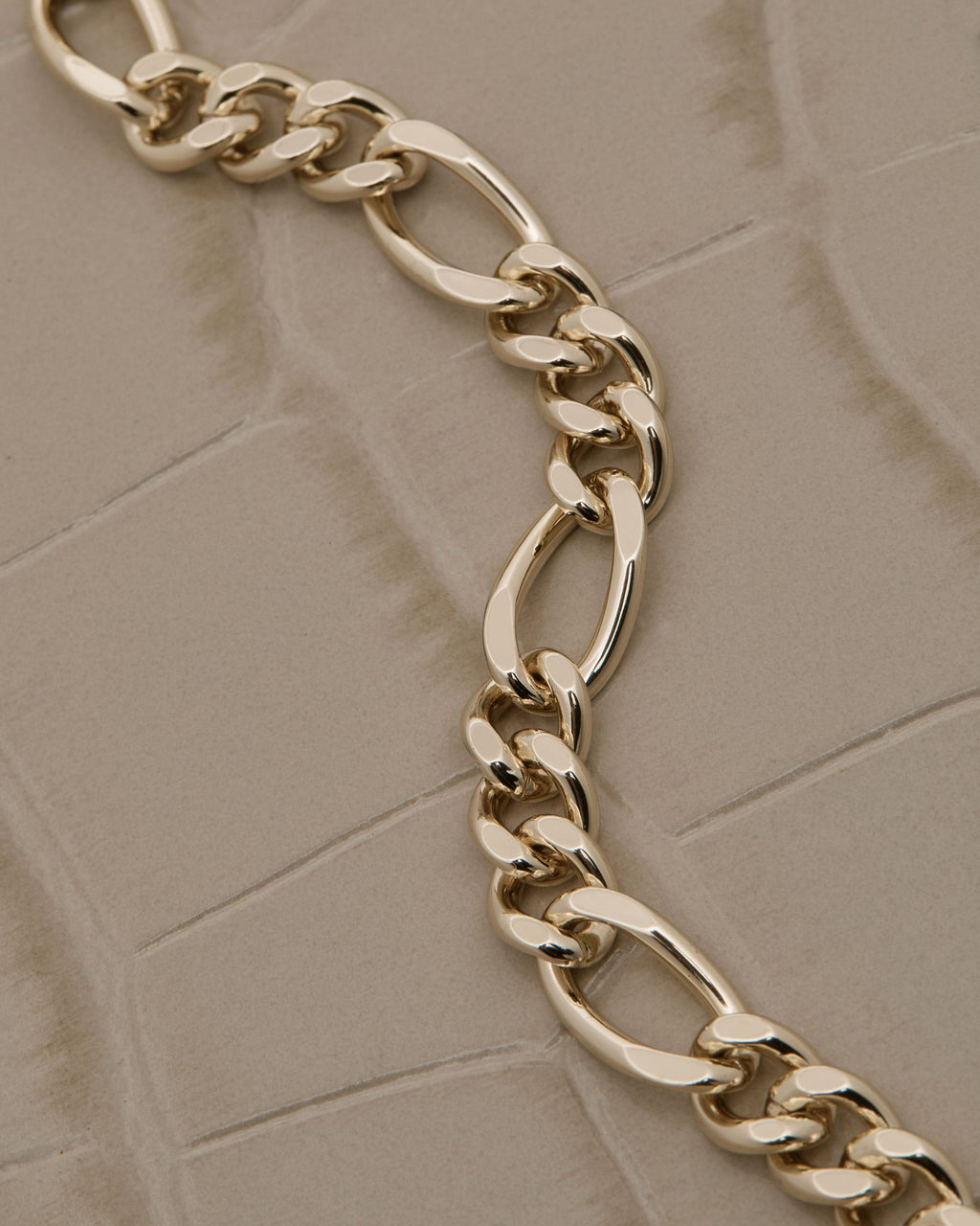 Multrees Chain Wallet - Croc-Embossed Leather Light Taupe