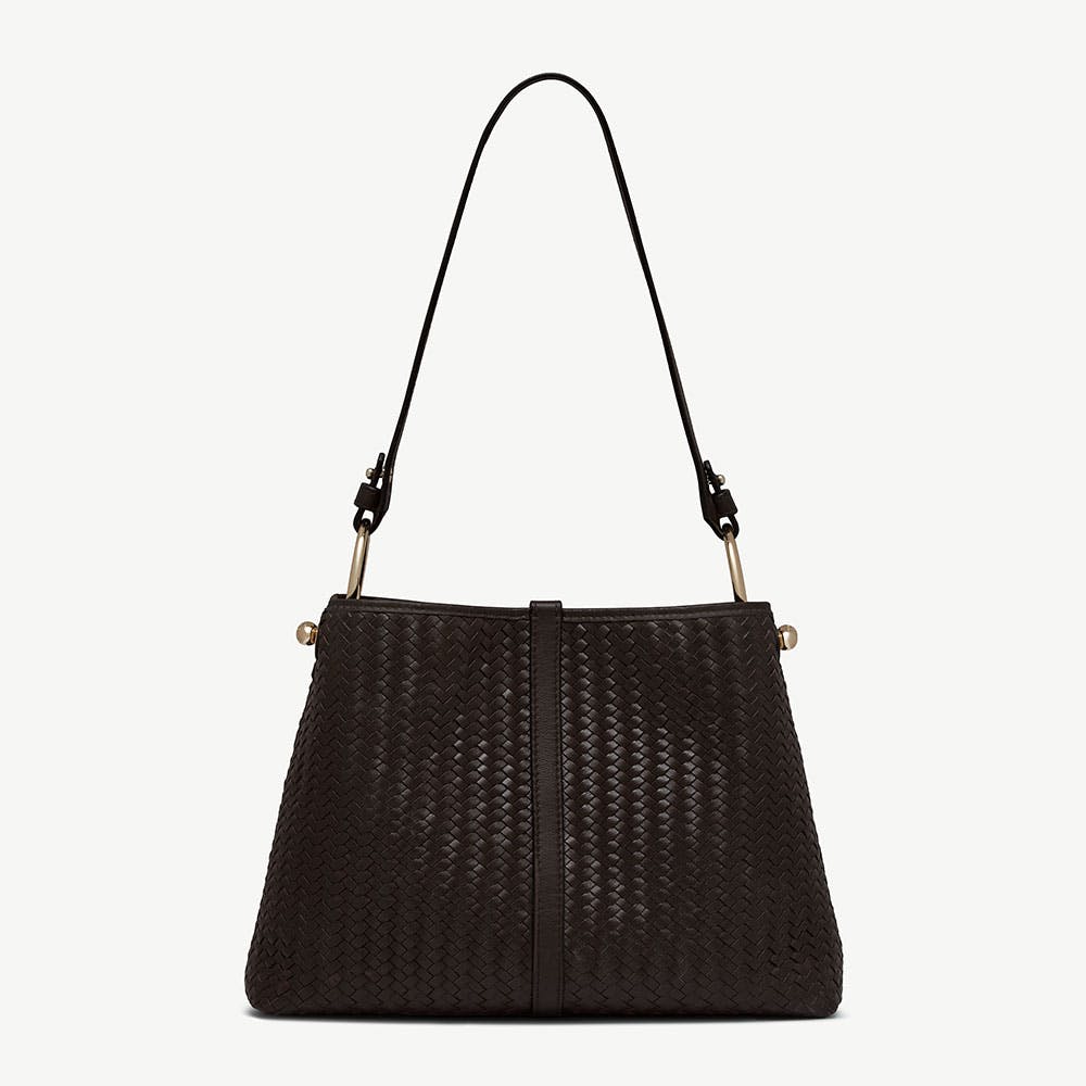 Lana Hobo - Chocolate Woven Leather