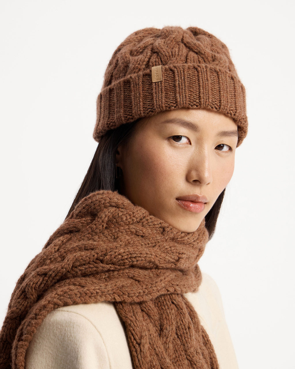 Cable Knit Beanie - Hazelnut