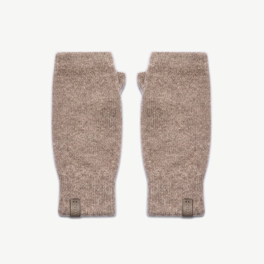 Westray Fingerless Cashmere Gloves - Pebble
