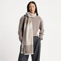 Tartan Cashmere Scarf - Taupe