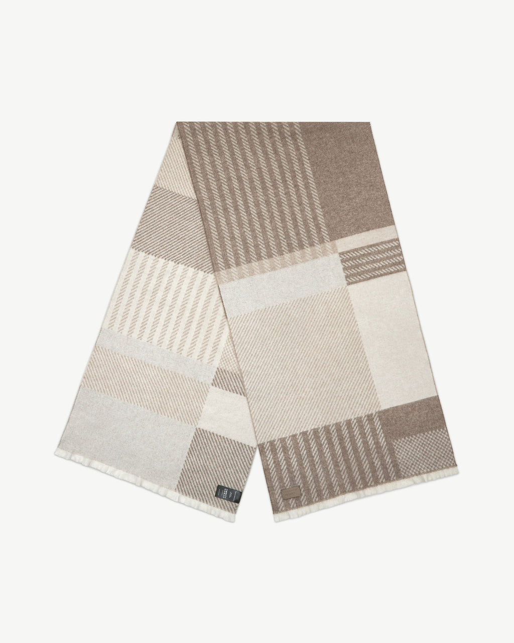 Tartan Cashmere Scarf - Taupe