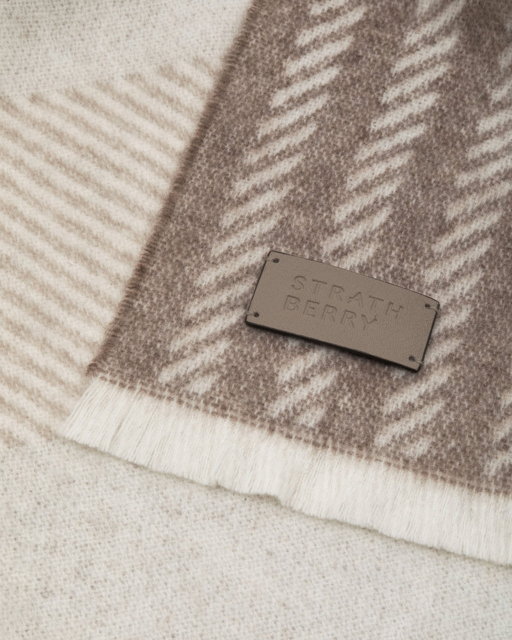 Tartan Cashmere Scarf - Taupe