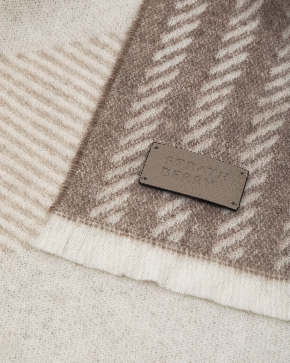 Tartan Cashmere Scarf - Taupe
