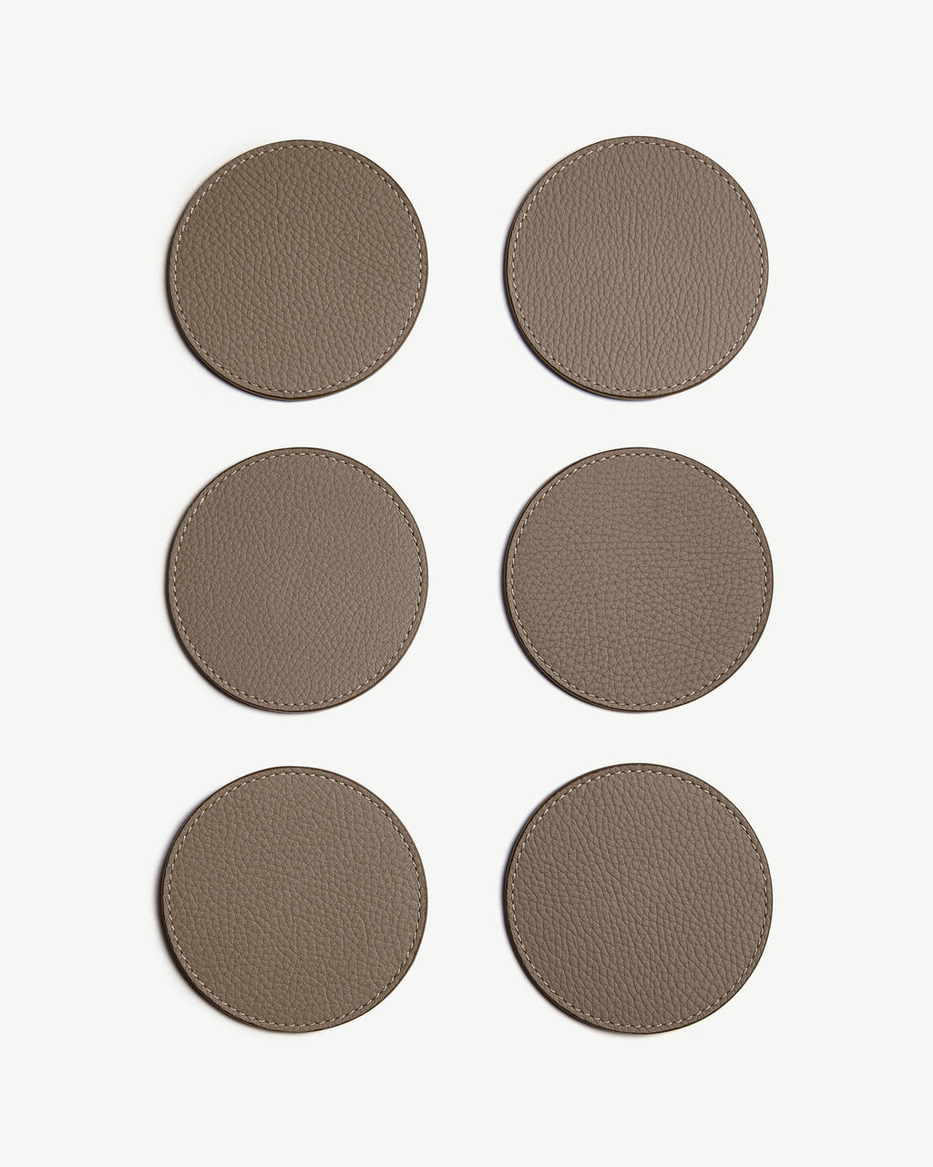 Leather Coasters - Taupe