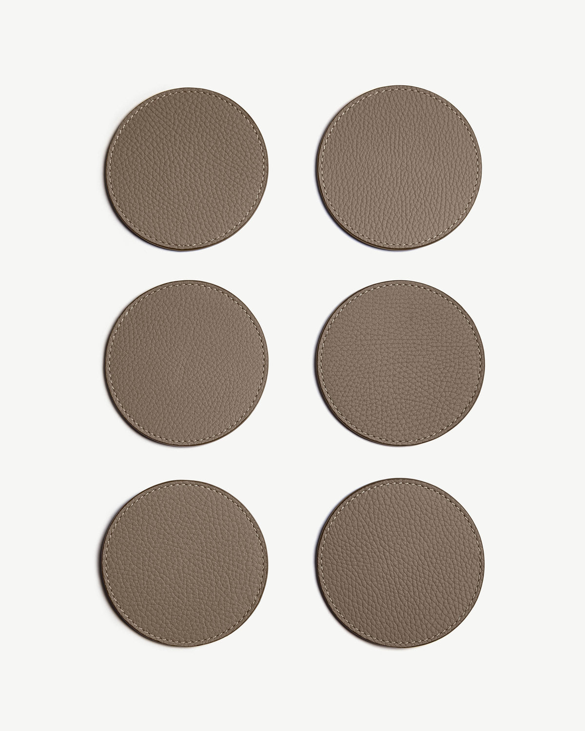 Leather Coasters - Taupe