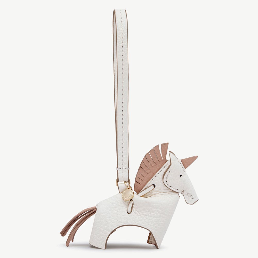 Bag Charm - White/Peony Unicorn