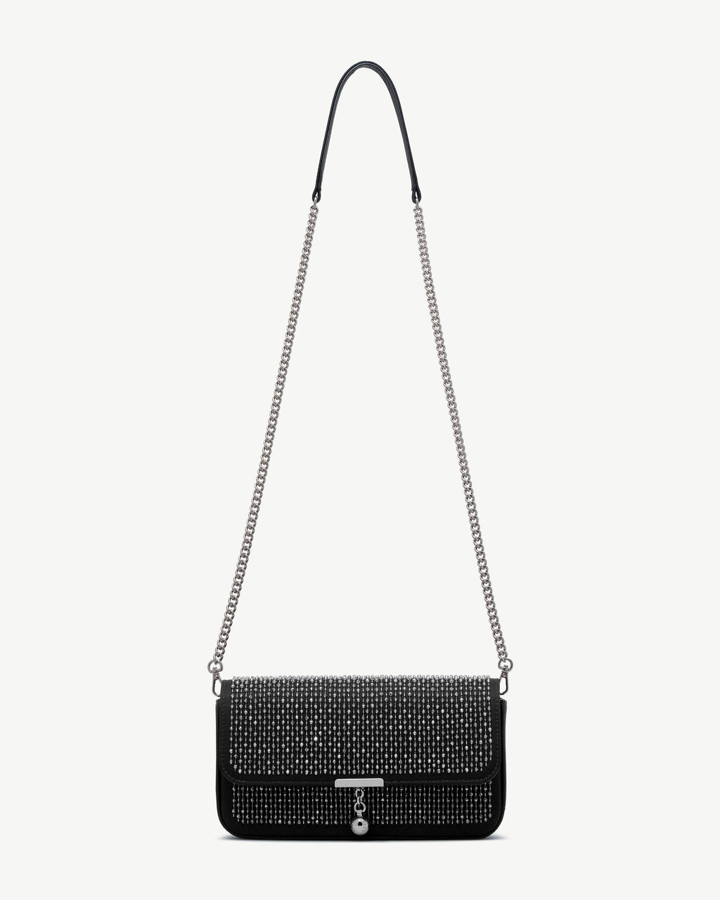 Nocturn Clutch - Black Embroidered Satin